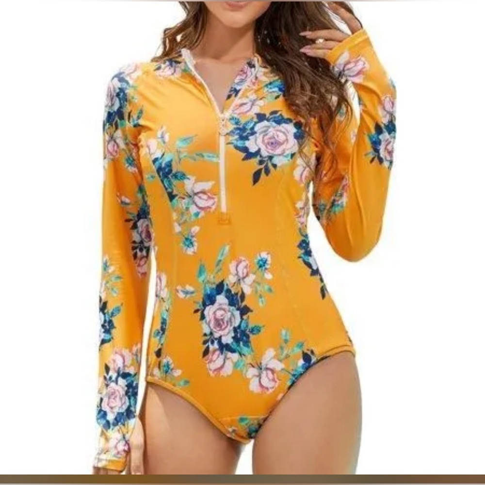 As Rose Rich Women's Surfing Swimsuits Beach Rash Guard Bathing Suit
